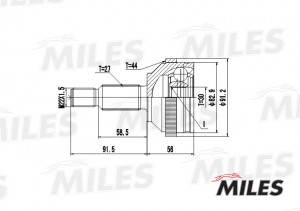 ШРУС наружный FORD MONDEO 1.6-2.0 93-00 (с ABS) (GKN 303084) GA20115 GA20115 MILES