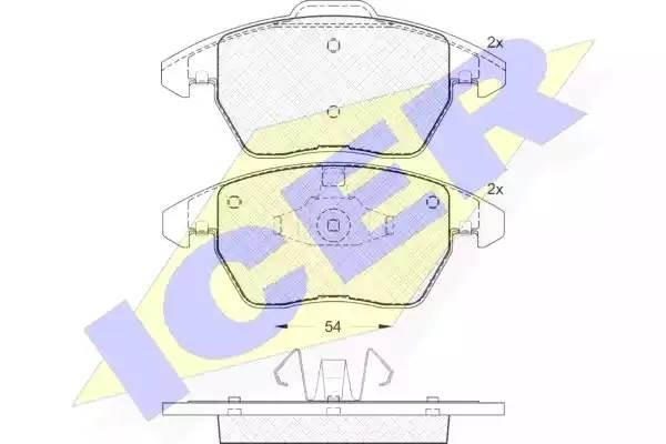 181637 колодки дисковые передние !\ Citroen C4, Peugeot 307 2.0i/HDi 03> 181637 ICER