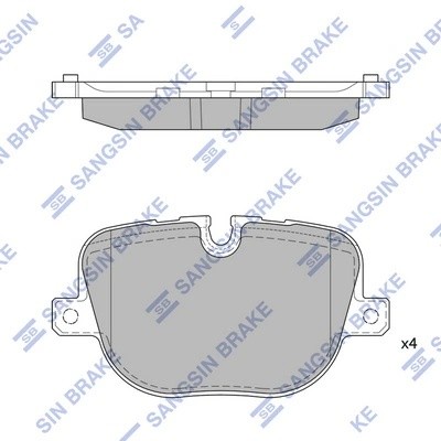 Колодки тормозные LAND ROVER Range Rover Sport (09-) задние (4шт.) SANGSIN SP2237 SANGSIN