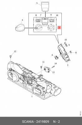 Панель управления кондиционером 2419809 SCANIA