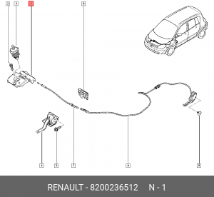 ЗАМОК КАПОТА BM1B 8200236512 RENAULT