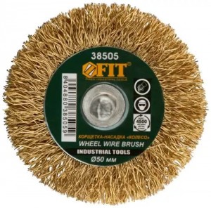 Кордщетка для дрели дисковая 50мм витая латунь FIT 38505 FIT