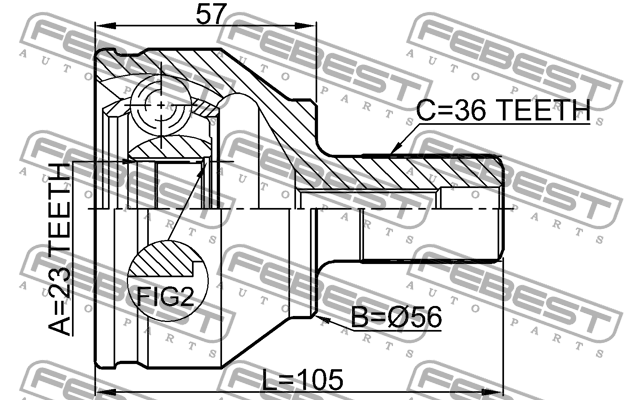 ШРУС внешний FORD FOCUS II 2110-FOCII 2110-FOCII FEBEST