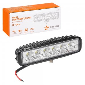 Фара светодиодная "AIRLINE" 157х42х40 мм 18W 12/24V (6 LED, рассеянный свет, пря ALED005 AIRLINE