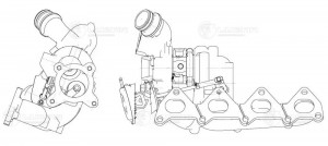 Турбокомпрессор для Skoda Octavia (04-),VW Tiguan (08-) 1.4T [CAXA,CNVA,CAXC] (т LAT 1849 LUZAR