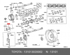 поршень! d96x2x1.5x3 STD\ Toyota Land Cruiser 3.0D-4D 1KD-FTV 00> 13101-30200-02 TOYOTA