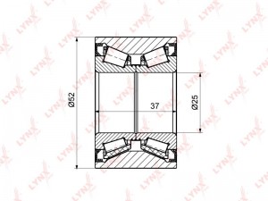 Подшипник ступицы задний (37x25x52) подходит для RENAULT Logan I 1.2-1.6 04 / Sa WB-1173 LYNXAUTO