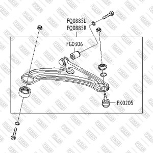 Рычаг подвески передний нижний левый HYUNDAI Getz 02- FQ0885L FQ0885L FIXAR