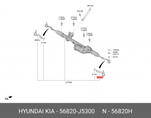 Наконечник рулевой тяги KIA Stinger (17-) левый OE 56820J5300 HYUNDAI KIA