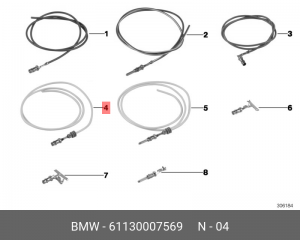 гнездо цил. разъема 2.5,ELA с пров.! 0.75-1.0 \BMW 1' E81/E82/E87/LCI/E88/F20/F2 61 13 0 007 569 BMW