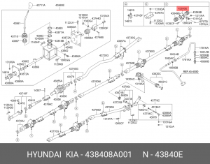 Демпфер кулисы КПП UNIVERSE, SPACE АНАЛОГ!!! 438408A001 HYUNDAI KIA