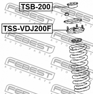 опора амортизатора переднего!\ Toyota Land Cruiser VII 07> TSS-VDJ200F FEBEST