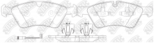 Колодки передние (MB W164 (ML)/X164 (GL)/W211/W251 04) (с датчиком) PN0500W PN0500W NIBK