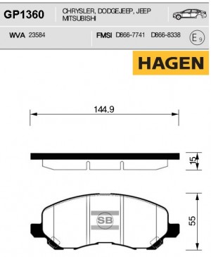 колодки дисковые передние! HAGEN\ Mitsubishi Space Runner 2.0i 16V/2.4GDi 99> GP1360 HAGEN