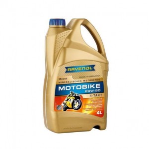 Масло моторное для 4-х тактных двигателей RAVENOL Motobike 4T 20W50 мин.4л 1173122-004 RAVENOL