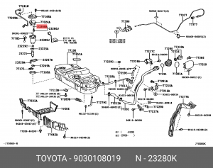 Кольцо уплотнительное 90301-08019 90301-08019 TOYOTA