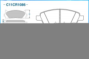 Тормозные колодки передние Low Metallic C11CR1086 C11CR1086 CWORKS