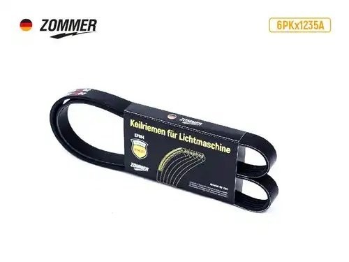 Ремень 1235 (6PK) привода насоса ГУР дв. 409 УАЗ Патриот EPDM 6PK1235A ZOMMER
