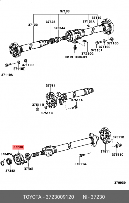 Подшипник подвесной TOYOTA HiluxFortuner 15- 37230-09120 37230-09120 TOYOTA