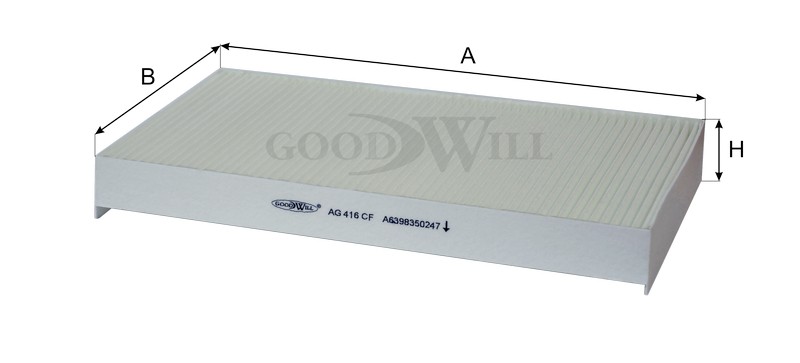 Фильтр салона AG416CF AG 416 CF GOODWILL