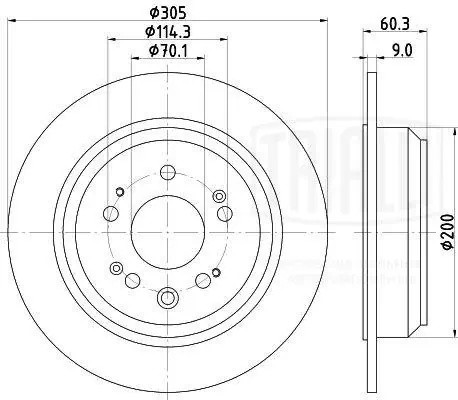 HONDA ACCORD VIII (2008>) 305 мм DF230109 TRIALLI