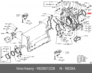 Сальник коленвала задний 982801228 HINO
