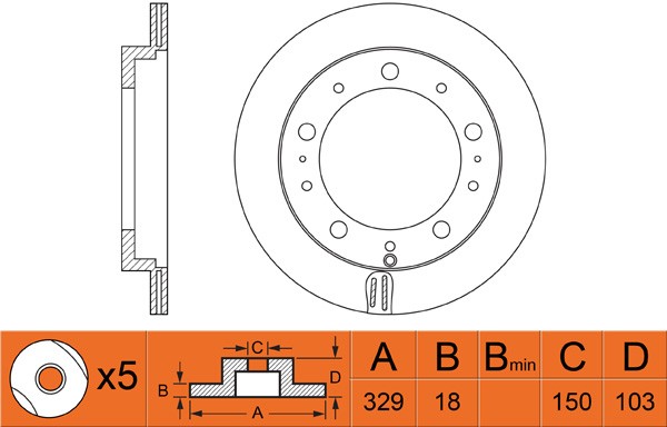 Диск тормозной TOYOTA Land Cruiser (J100) задний (1шт.) NIBK RN1215 NIBK