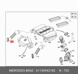патрубок впускной системы!\ MB W211 E-class 02-09 A 113 094 21 82 MERCEDES BENZ