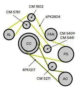Ролик привод. ремня Audi A6 (97-) 2.5d (только ролик натяж.) (CM 5409) CM5409 TRIALLI