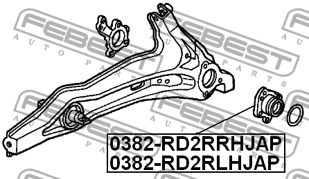 к-кт подшипника ступ. зад. прав.!\ Honda CR-V 2.0 95-02 0382-RD2RRHJAP FEBEST