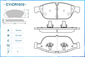 Тормозные колодки передние Low Metallic C11CR1010 C11CR1010 CWORKS