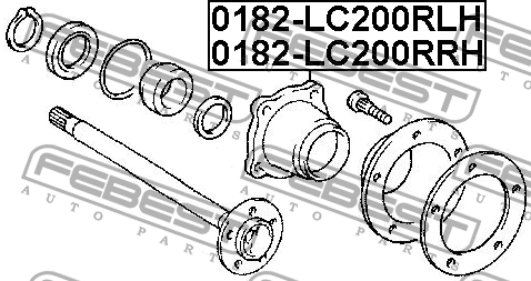 Ступица 0182-LC200RLH 0182-LC200RLH FEBEST