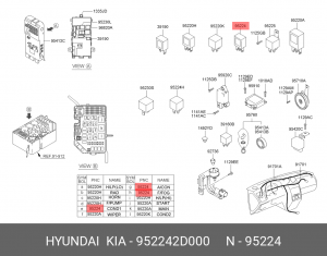 HYUNDAI ELANTRA (2000-2005) 952242D000 HYUNDAI KIA