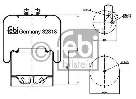 Пневмопод. со стак. FEBI 32818 FEBI BILSTEIN