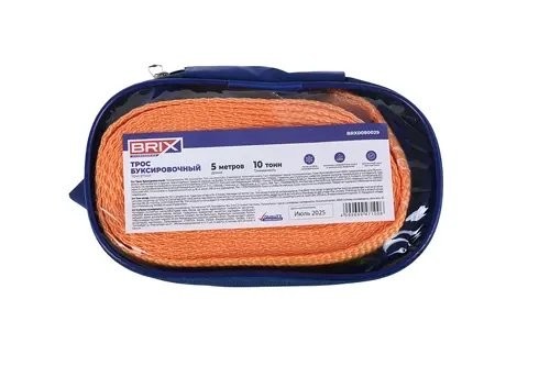 трос буксировочный! лента, 10т, 5м, с крюками, с сумкой\ BRX0080029 BRIX
