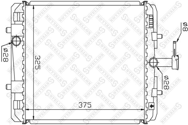 радиатор системы охлаждения!\ Toyota Aygo, Citroen C1, Peugeot 107 1.0 05> 10-26358-SX STELLOX