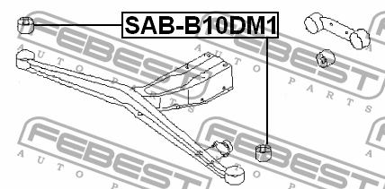 сайлентблок зад. балки!\ Subaru Impreza G10/G11 93>/Legacy B10 89-94 SABB10DM1 FEBEST
