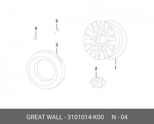 гайка колеса!\ GW Hover/ coolbear 3101014K00 GREAT WALL