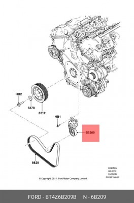 Натяжитель ремня EXPLORER 11- BT4Z6B209B BT4Z-6B209-B FORD