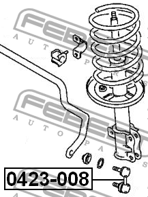 тяга стабилизатора переднего!\ Hyundai Lantra 95-00/Coupe 96-00 0423-008 FEBEST
