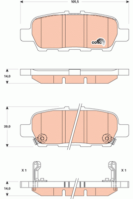 Колодки задние NISSAN JUKE, TEANA II (J32) GDB3508 GDB3508 TRW
