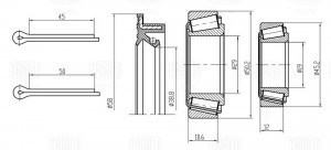 Ремкомплект ступицы задней (подшипник 2 шт, шплинт 2 шт, сальник 1 шт) CS 1896 TRIALLI