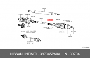 КОЛЬЦО УПОР ОБОЙМ ШA 39734-5PA0A 39734-5PA0A NISSAN