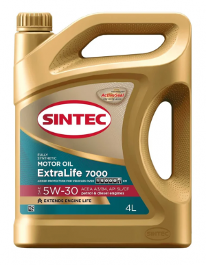 Масло моторное SINTEC ExtraLife 7000 A3/B4 5W30 синт.4л 600256 SINTEC