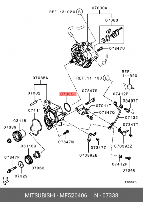 КОЛЬЦО УПЛОТНИТ.,ТОПЛИВНОГО НАСОСА MF520406 MF520406 MITSUBISHI