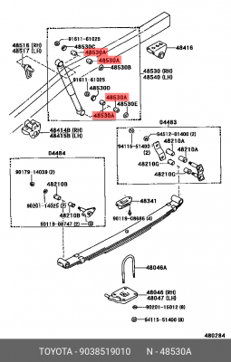 сайлентблок зад.аморт.нижн.!\ Toyota Land Cruiser 100 HDJ100/UZJ100 90385-19010 TOYOTA