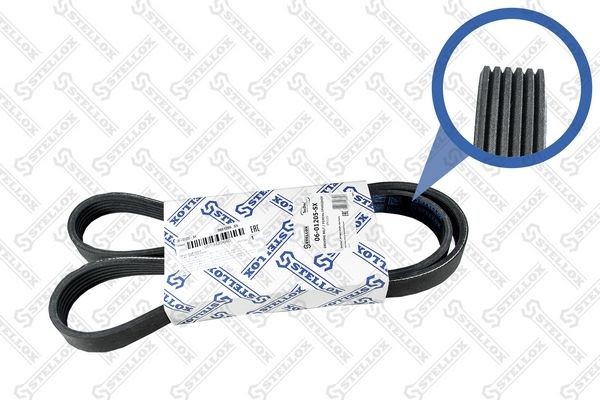ремень поликлиновой! 6PK1205 \ Citroen C5/C6/C8, Peugeot 407/607 1.6-2.2i/HDi 02 06-01205-SX STELLOX