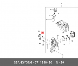 Прокладка SSANGYONG Actyon (10-) (D20F) корпуса маслоохладителя OE 6711840480 SSANG YONG