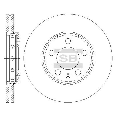 Диск тормозной VW Golf 4,5 AUDI A2,A3 SKODA Fabia,Octavia передний (1шт.) SANGSI SD5401 SANGSIN