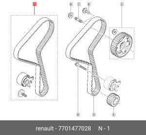 Комплект ремня ГРМ 7701477028 7701477028 RENAULT